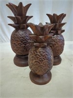 Wooden pineapples
