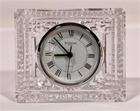 Waterford desk clock, quartz works, 4" tall