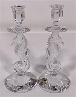 Pr. Waterford Seahorse candlestick holders,