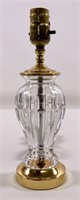 Waterford crystal lamp, 3.5" dia., brass base &