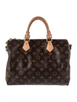 Louis Vuitton Brn Ctd Canvas Mono Zip Top Hdl Bag