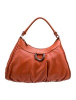 Gucci Orange Leather Gunmetal Hardware Hobo