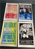 (4) Nirvana Concert Posters