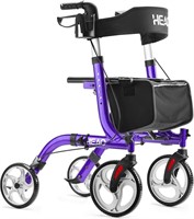 HEAO Rollator Walker  10 Wheels  Purple