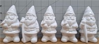 ceramic unpainted Gnome lot