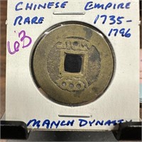 RARE CHINESE EMPIRE COIN1735-1796 QING DYNASTY