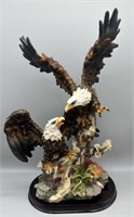 Bald Eagle Statue on Wood Base