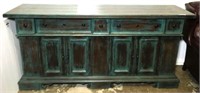 Distressed Console Cabinet with Five Drawers