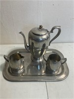 Antique pewter tea set