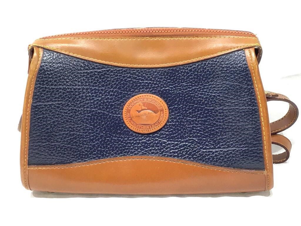 Dooney & Bourke AWL Navy/Brn Zip Top Shoulder