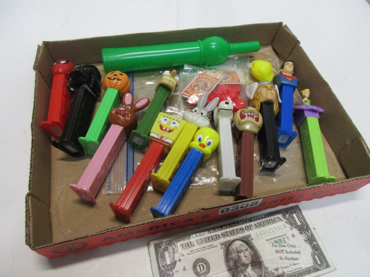 Pez dispensers Chuck E. Cheese toys