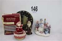 Vintage Christmas Santa Music Box & Miscellaneous