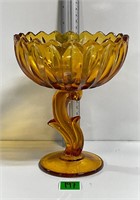 Gorgeous Amber “Lotus Blossom” Indiana Glass 7.5”