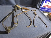 vintage ice/ hay tongs .