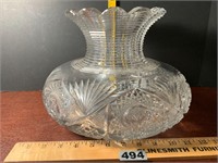 Antique Eapg Brilliant Cut Glass Flower Vase Large