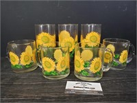 Sunflower Print Glasses