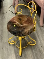 Vtg small vanity stool chair - Metal frame
