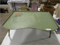 GREEN PAINTED LAP TABLE