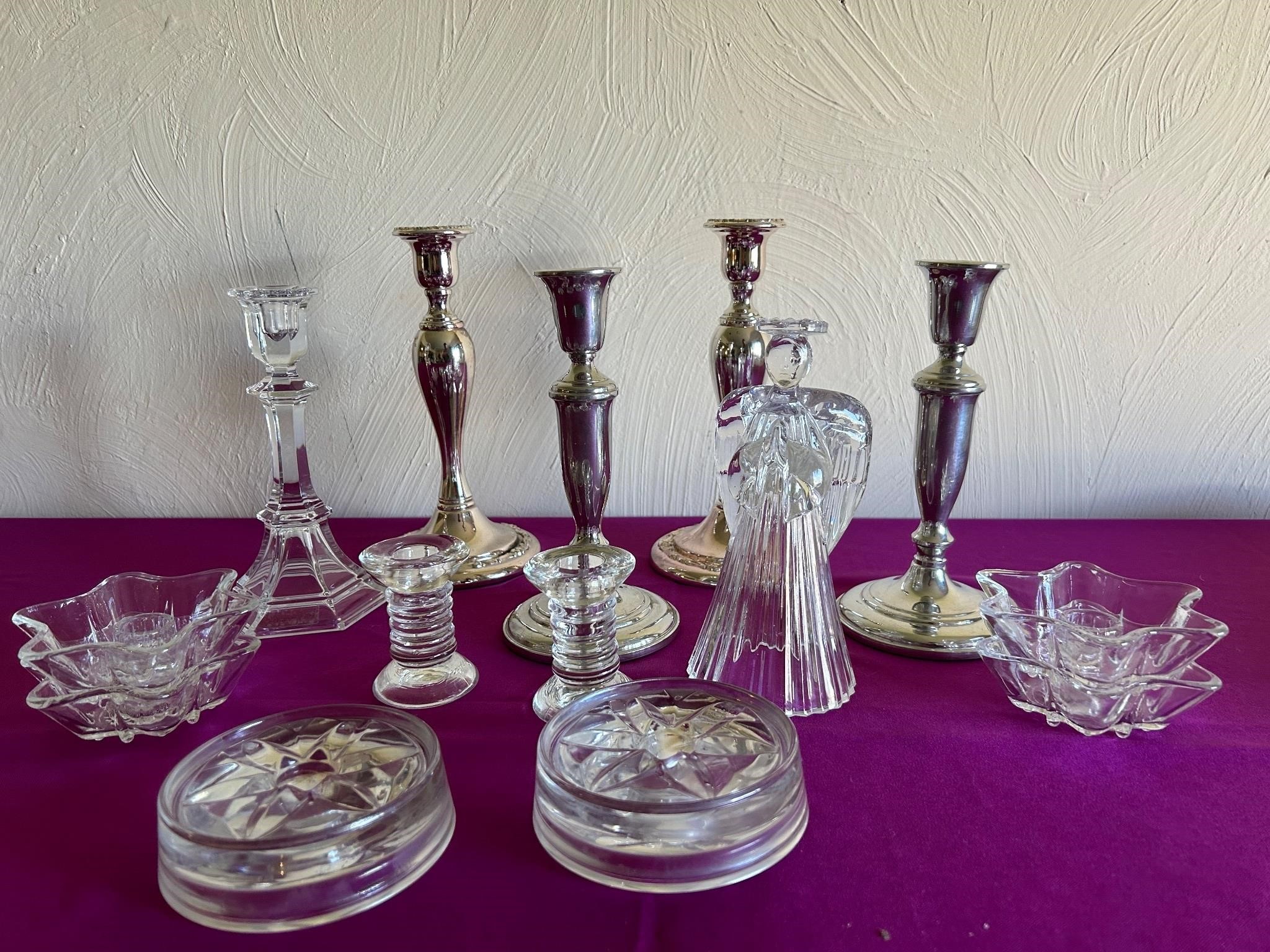 Stainless & Glass Candle Sticks