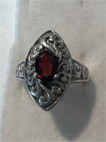 Garnet Sterling Ring