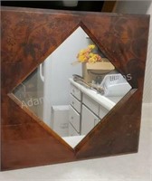 Ornate decorative wood frame Diamond wall mirror,