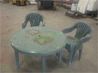 Plastic Table & 8 Chairs