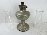 Vintage Oil Lamp with x2 Chimneys
