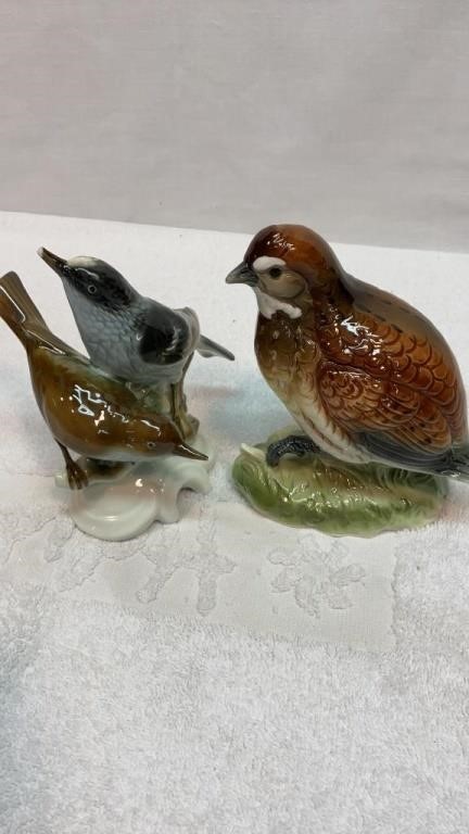 Two ceramic bird figures