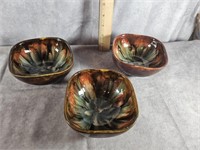 DRYDEN ARKANSAS POTTERY BOWLS LOT OF 3