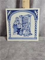 DELFT HOLLAND HANDMADE PHARMACY PILL TILE 6" x 6"