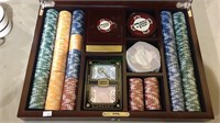 Complete box set of poker playing pieces, poker