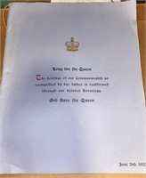 1953 QUEEN ELIZABETH Coronation Print w/ Folder