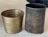 Vintage Brass Planter & Smal Trash Bin