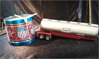 Vintage toy Texaco fuel trailer, and vintage toy