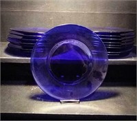 Viking plates in the blue glass