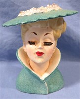 VINTAGE NAPCO LADY HEAD VASE