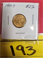1907 LIBERTY 2 1/2 DOLLAR GOLD PIECE