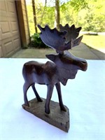 Wood Moose Carving