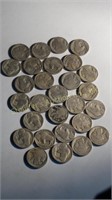 29 Indian Head nickels, unrecognizable