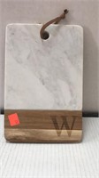 Monogram “W” Paddleboard. White marble & Acacia