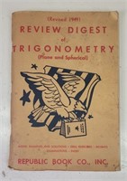 Vintage 1949 Review Digest of Trigonometry - Repub