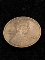 Vintage 1939 1C Wartime Lincoln Penny Coin