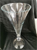 Reversible Clear Glass Vase 24 inches tall