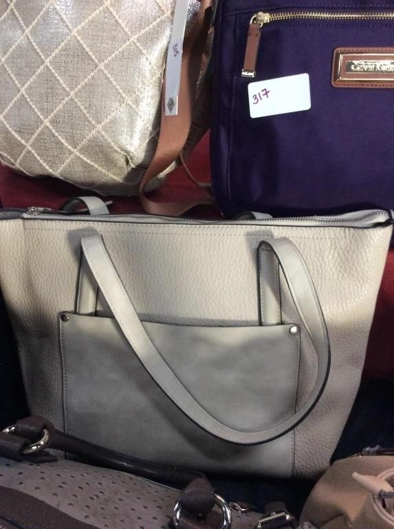 Cream colored shoulder bag