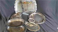 Vtg Silver Plate Serving Trays