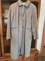 Girls grey wool vintage coat