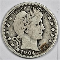 1904 o Barber Quarter