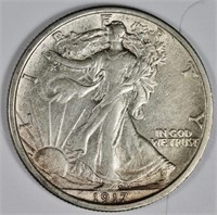 1917 Semi Key Walking Liberty Half Dollar