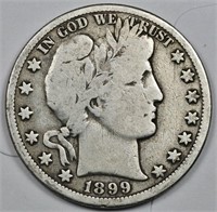 1899 o Barber Half Dollar