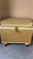 Rolling Rattan Chest